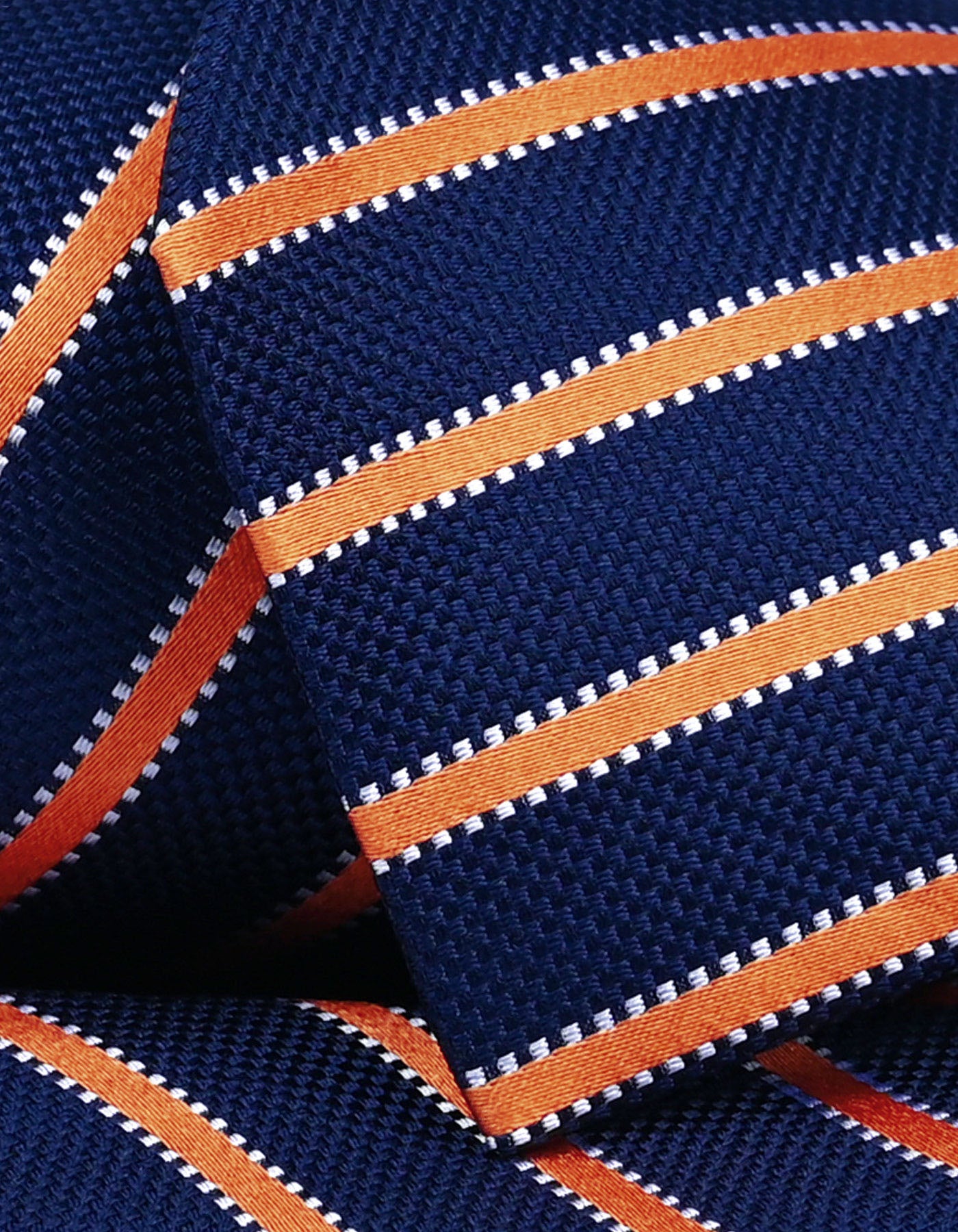 Orange Striped Silk Tie