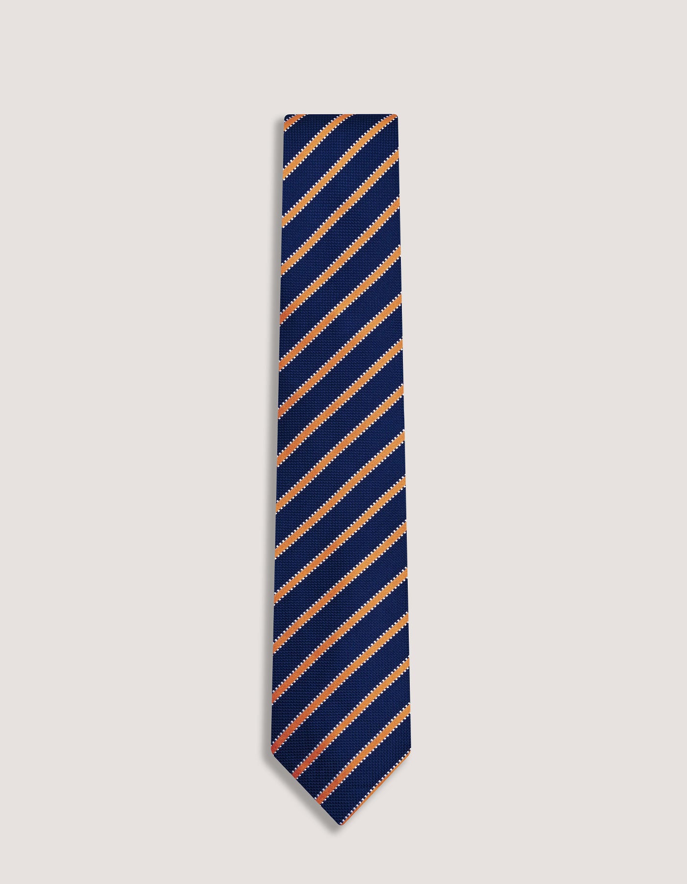 Orange Striped Silk Tie