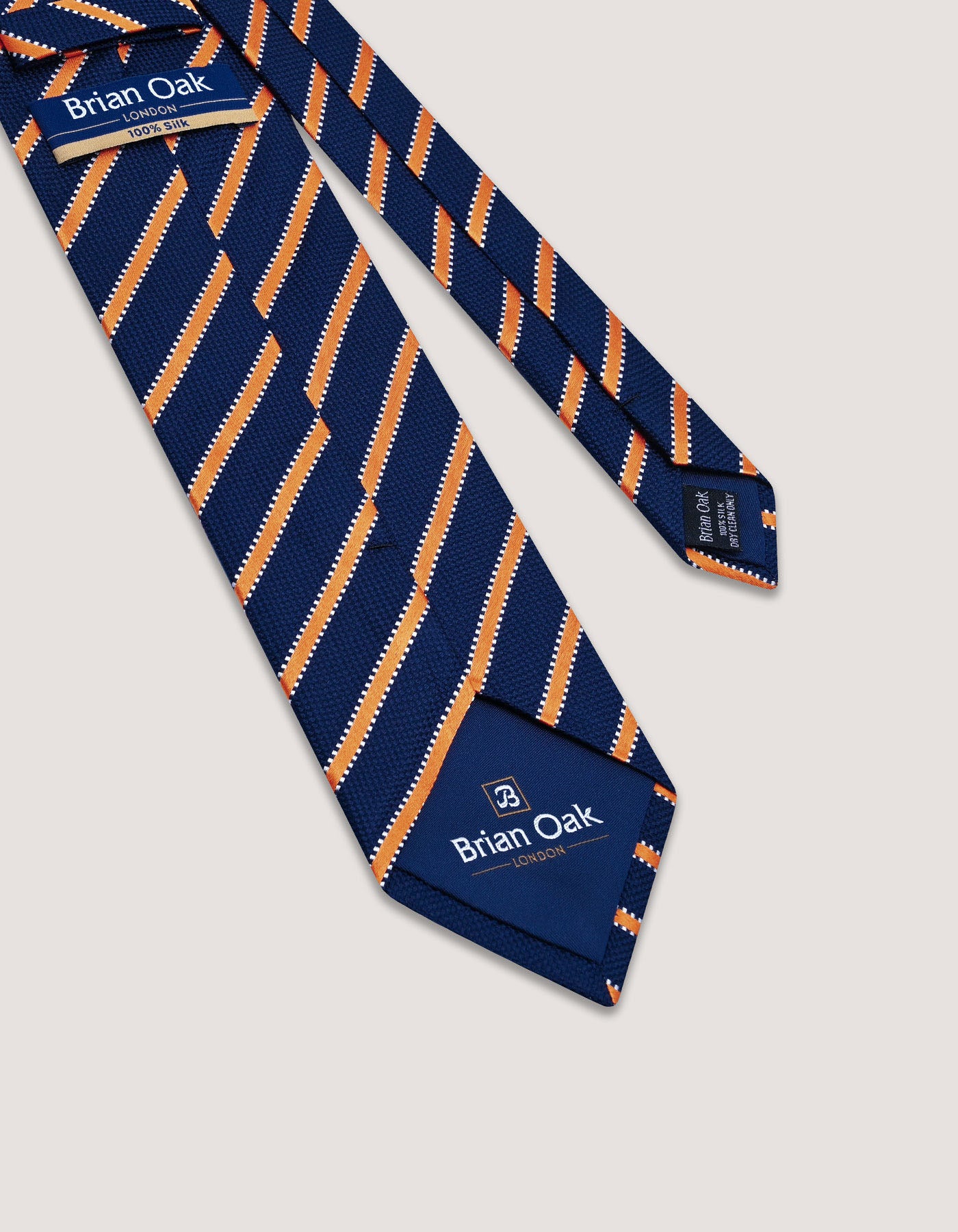 Orange Striped Silk Tie