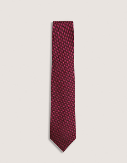 Corbata texturizada de lujo de color rojo oscuro