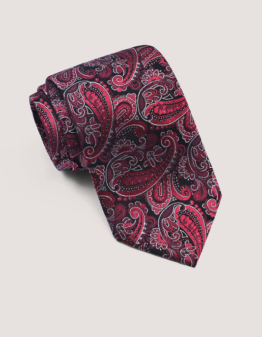 Red Silk Paisley Tie 