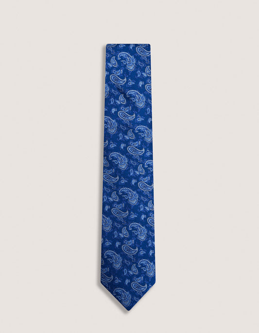 Steel Blue Paisley Silk Tie