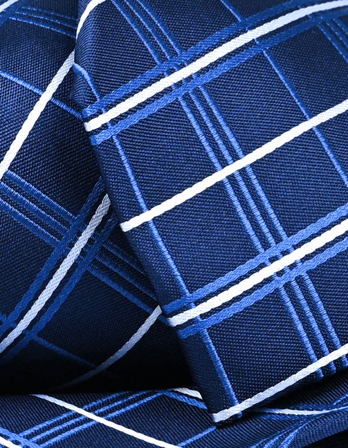 Navy Blue Check Silk Tie