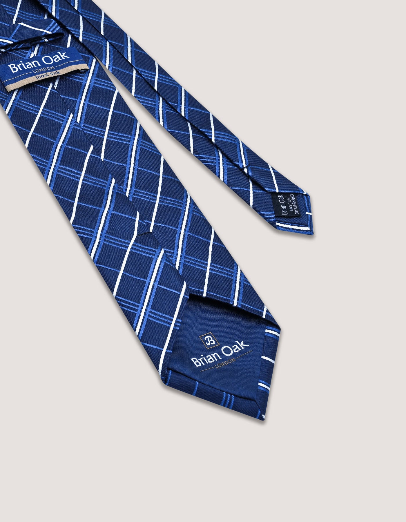 Navy Blue Check Silk Tie