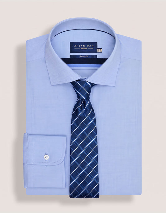 Navy Blue Check Silk Tie