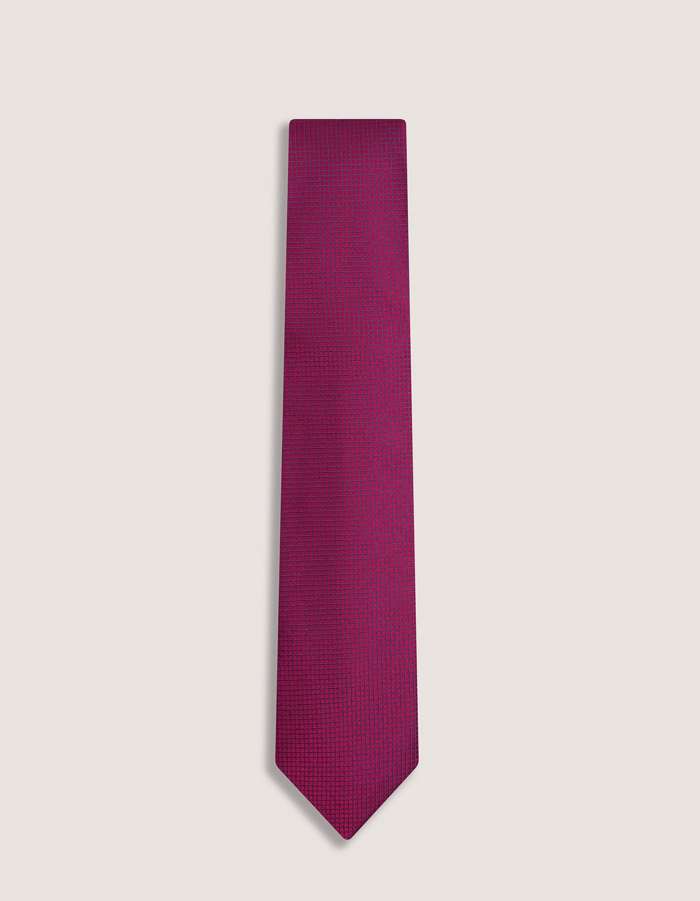 Shiny Red Checkered Silk Tie