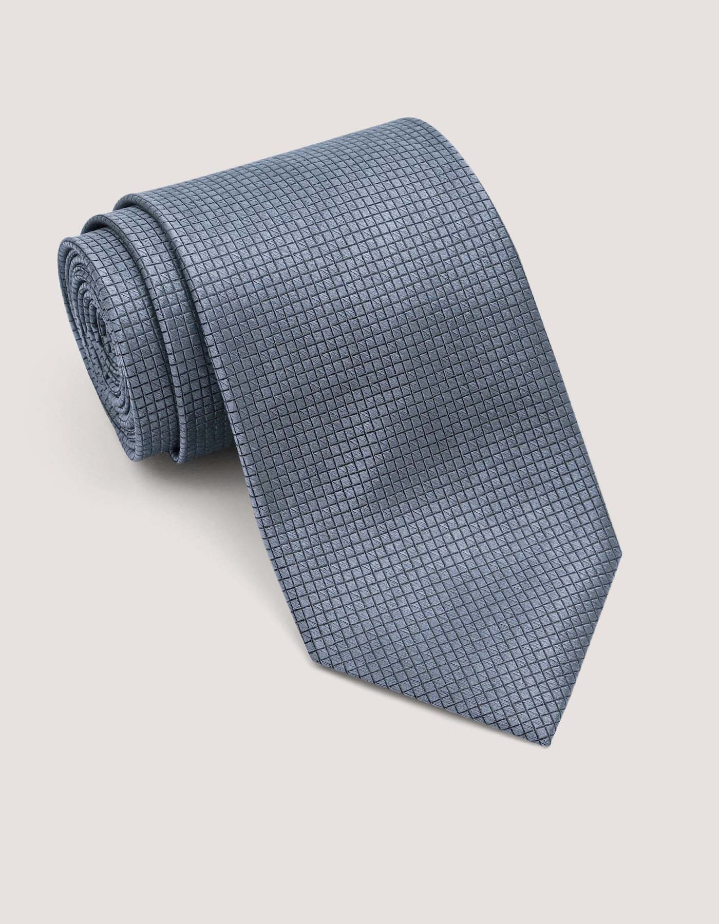 Dark Grey Silk Textured Tie for Men