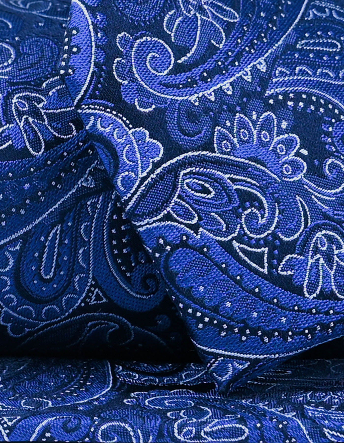 Marine Blue Paisley Silk Tie