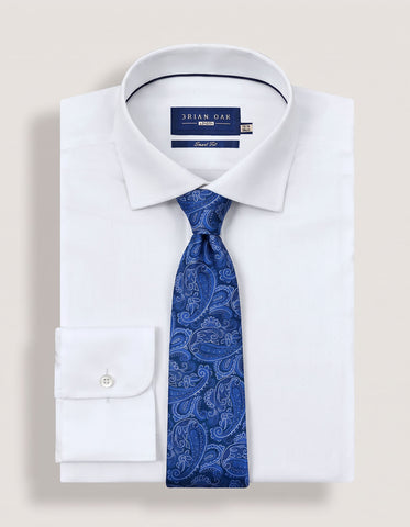 Marine Blue Paisley Silk Tie