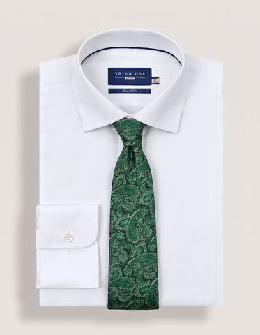 British Green Paisley Silk Tie