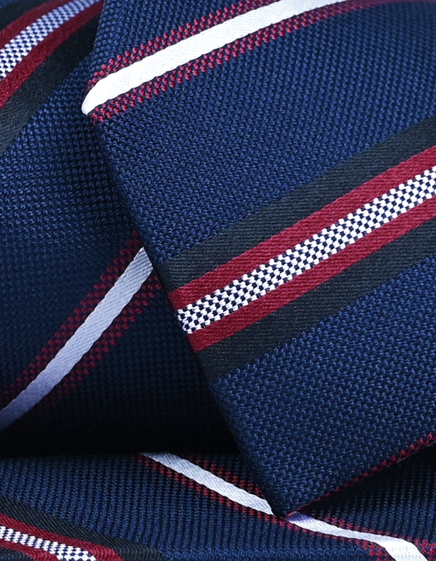 Navy and Red Striped Silk Tie