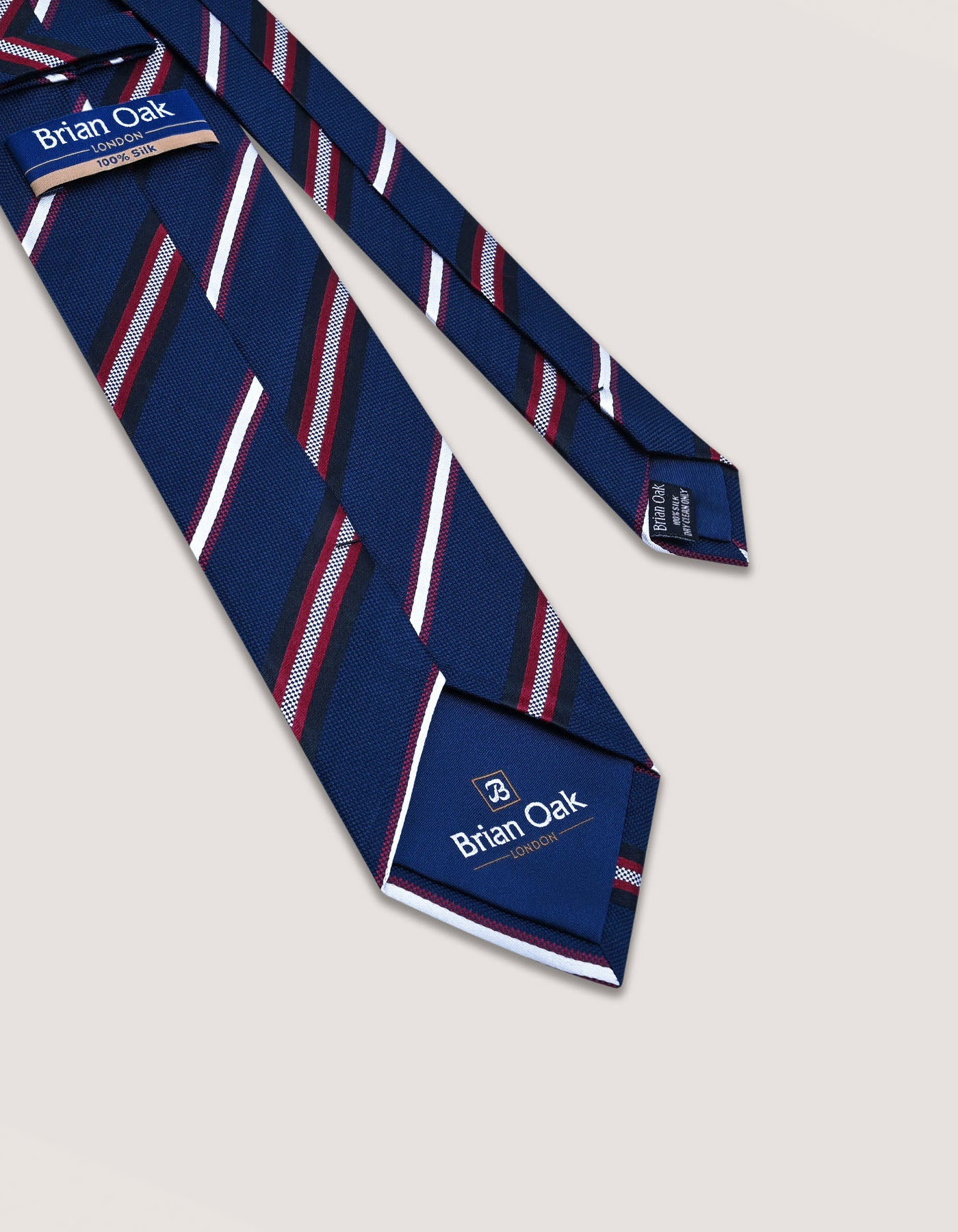 Navy and Red Striped Silk Tie