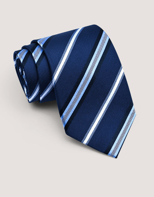 Silk Tie with Blue Stripes 