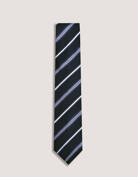 Black Striped Silk Tie