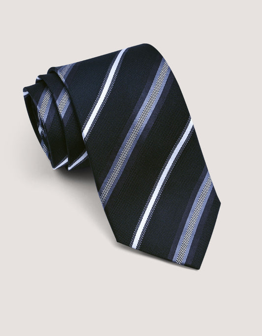 Black Silk Tie with Stripes 