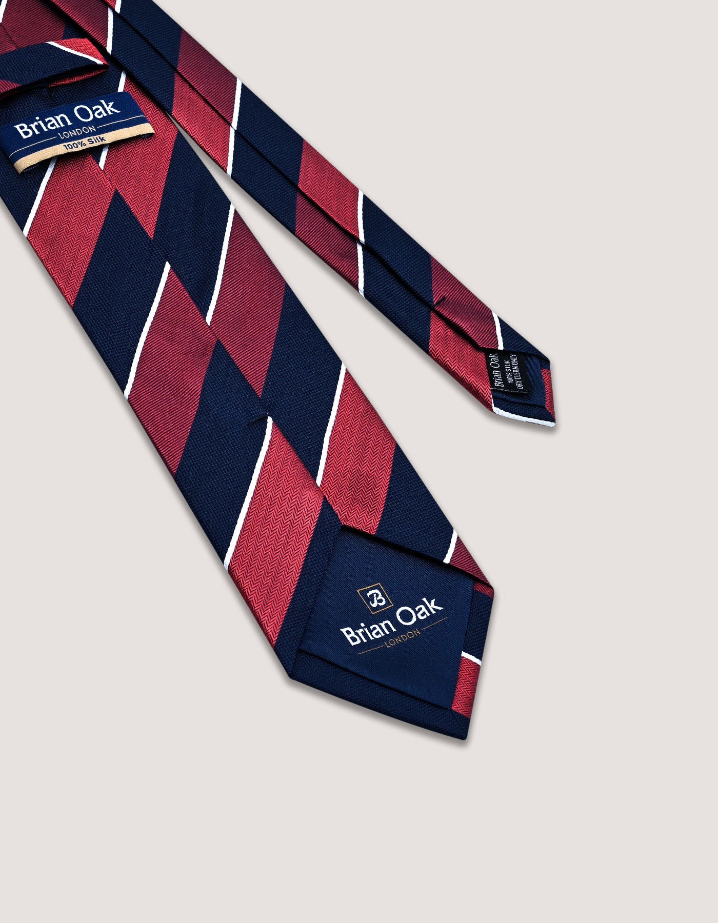 Maroon and Navy Regimental Silk Tie