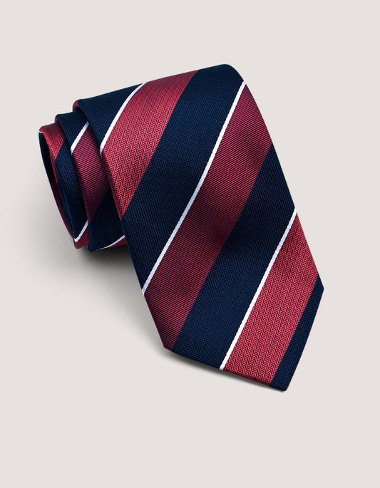 Maroon Silk Tie with Stripes 