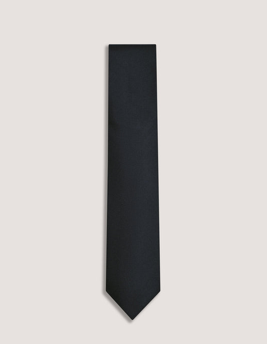 Black Self Printed Silk Tie