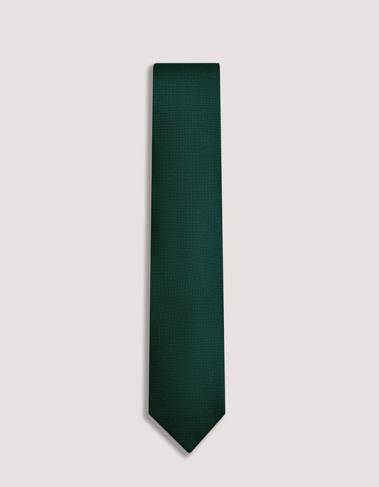 Corbata de seda con estampado propio en color verde cazador