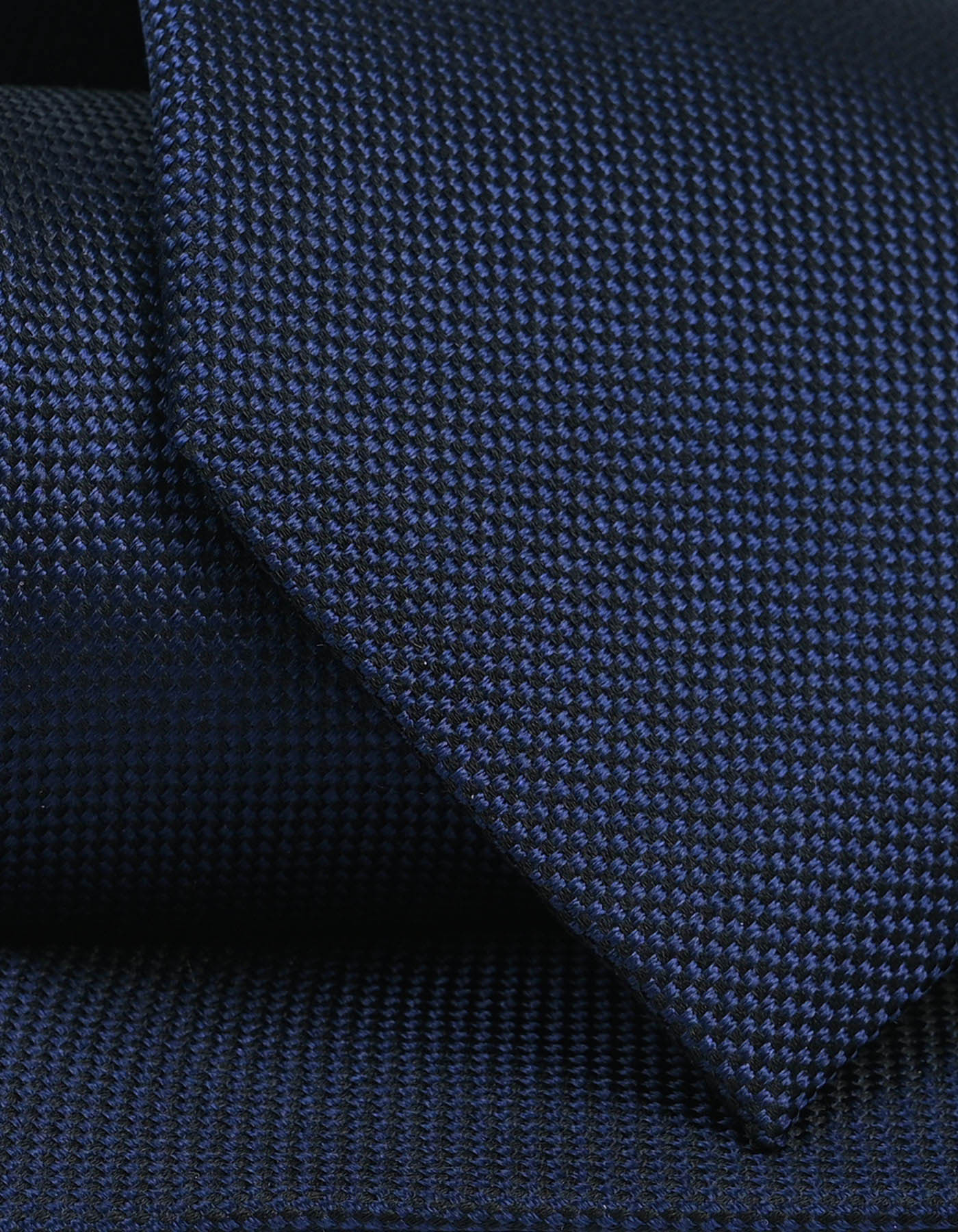 Navy Self Printed Silk Tie