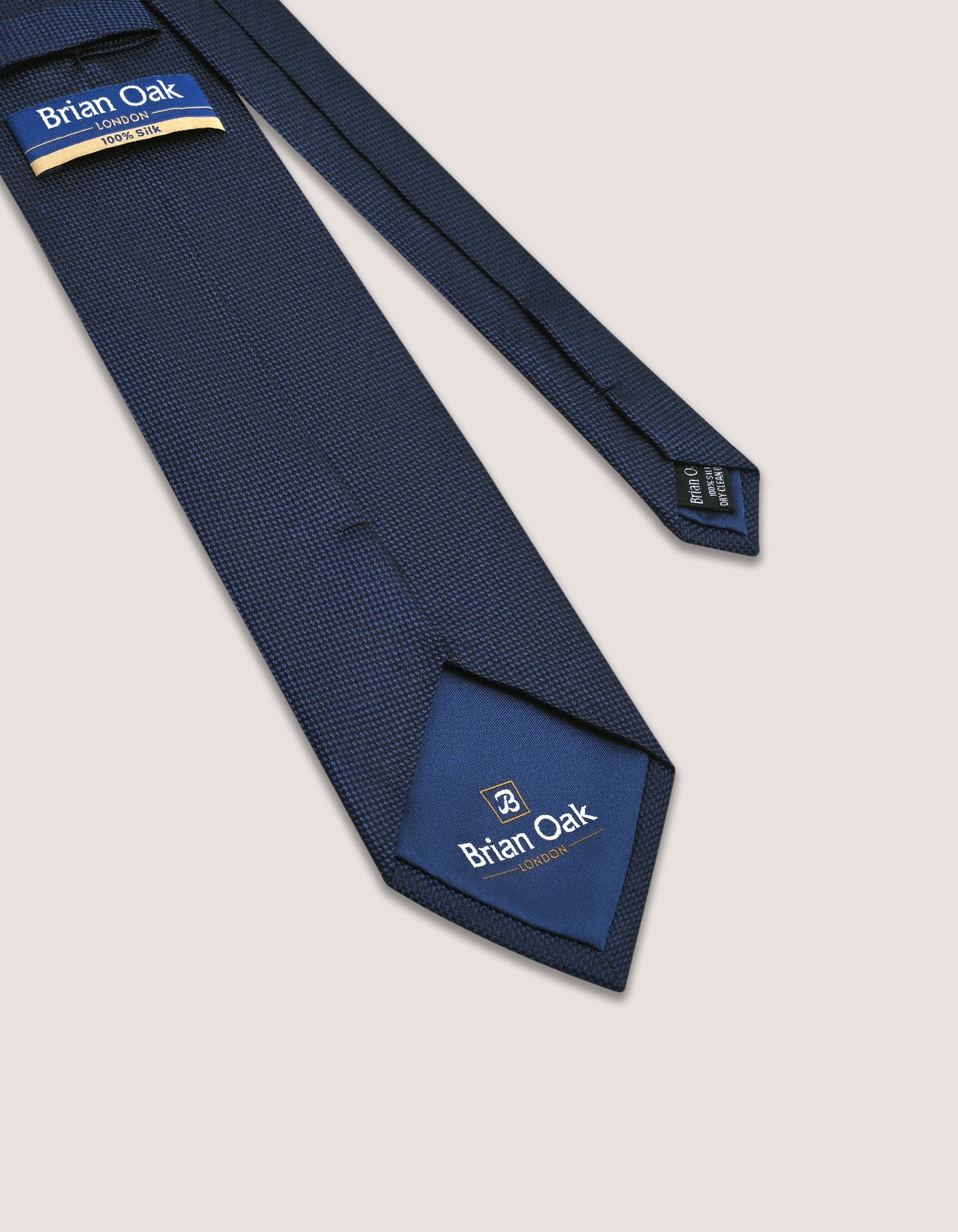 Navy Self Printed Silk Tie