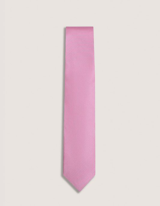 Pink Self Pattern Silk Tie