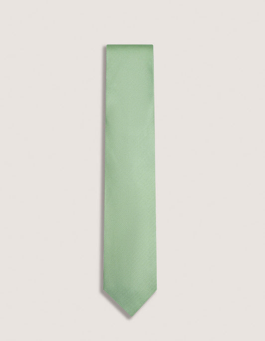 Corbata de seda con estampado propio en color verde menta