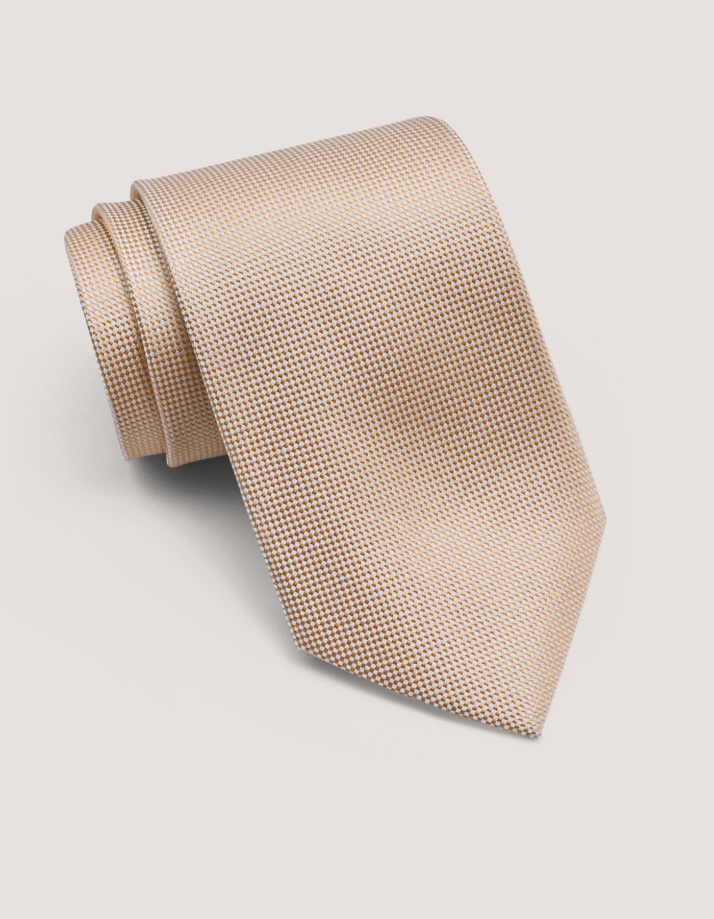 Peach Color Self Printed Silk Tie