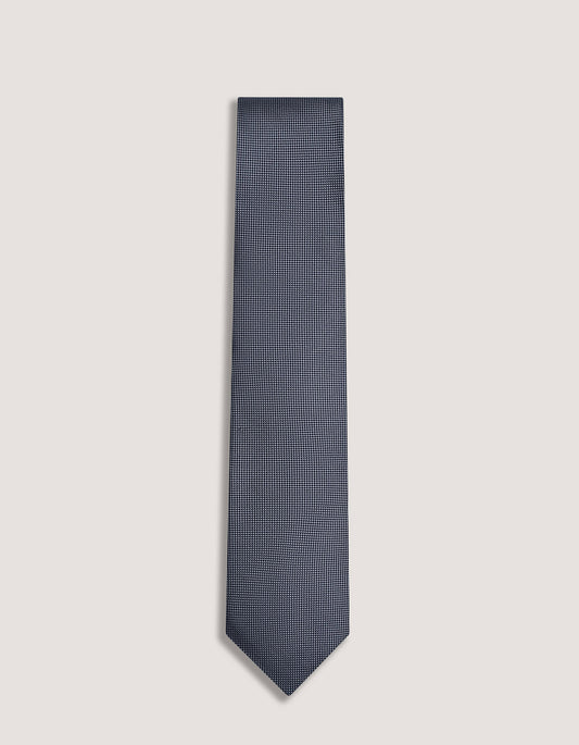 Grey Self Printed Silk Tie