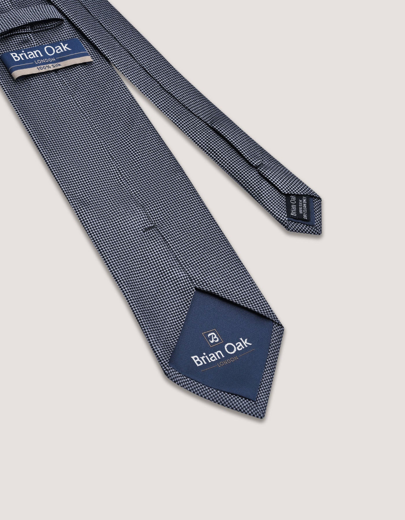 Grey Self Printed Silk Tie