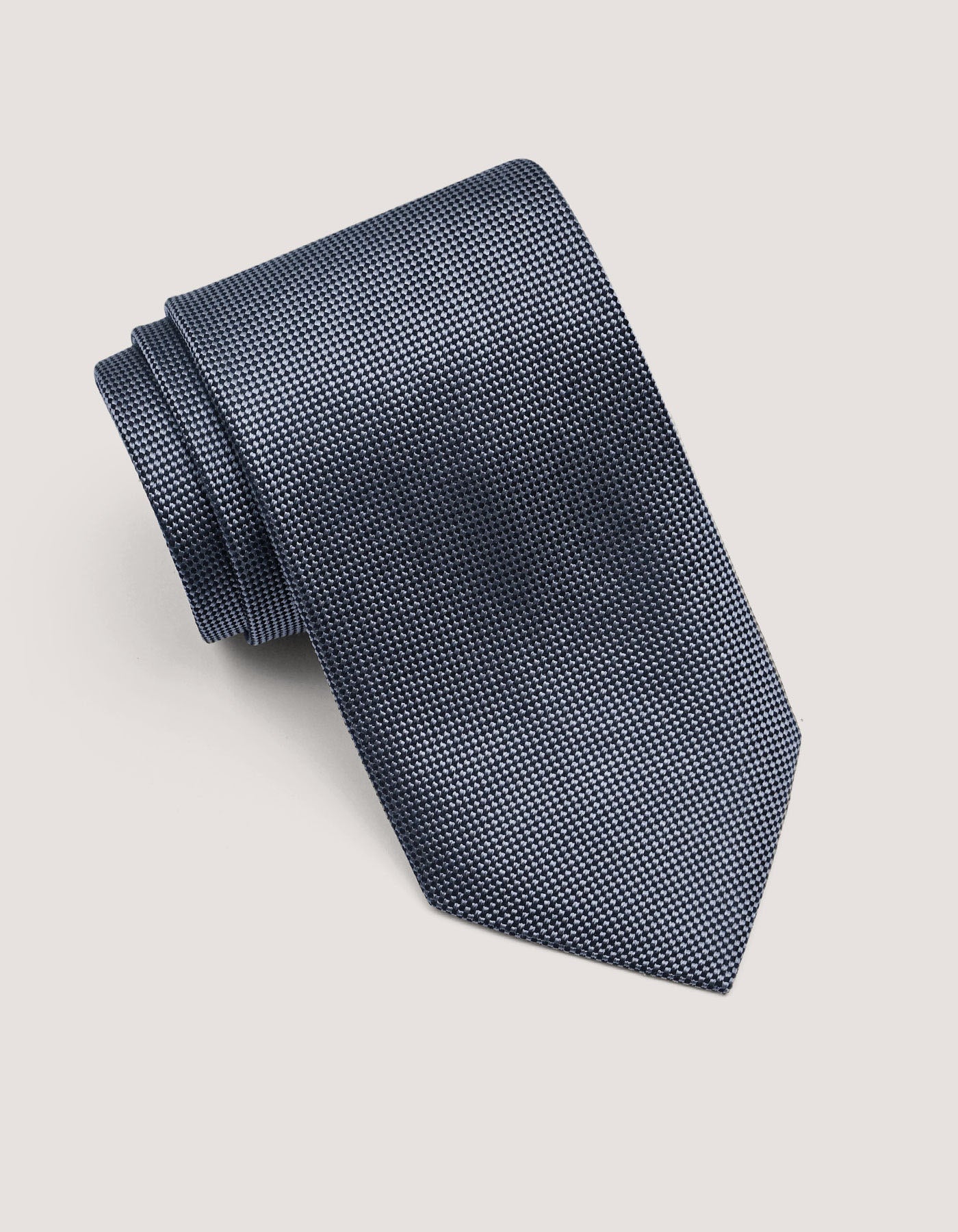 Grey Color Self Printed Silk Tie