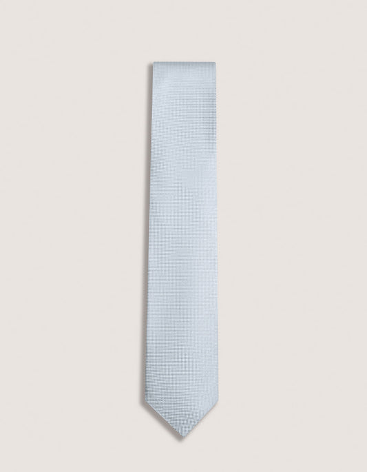 Corbata de seda blanca con estampado propio