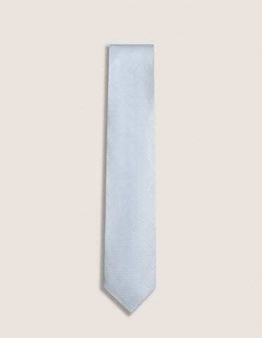 White Self Print Silk Tie