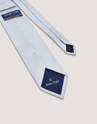 White Self Print Silk Tie