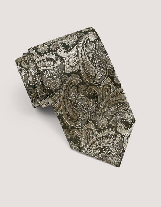 Bronze Silk Paisley Tie 