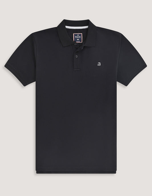 Polo piqué uni noir
