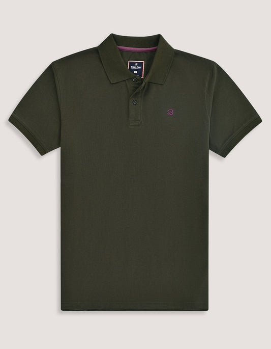Polo vert olive en coton majoritaire