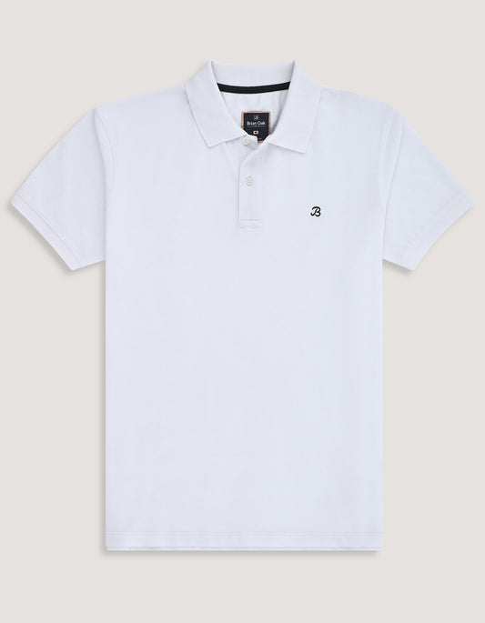 Polo piqué uni blanc