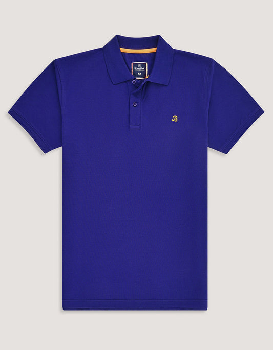 Polo en coton doux bleu électrique