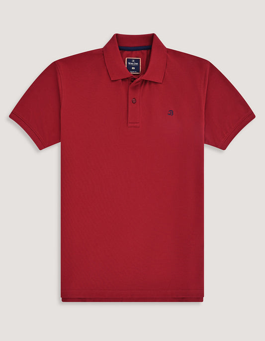 Polo uni piqué - Rouge