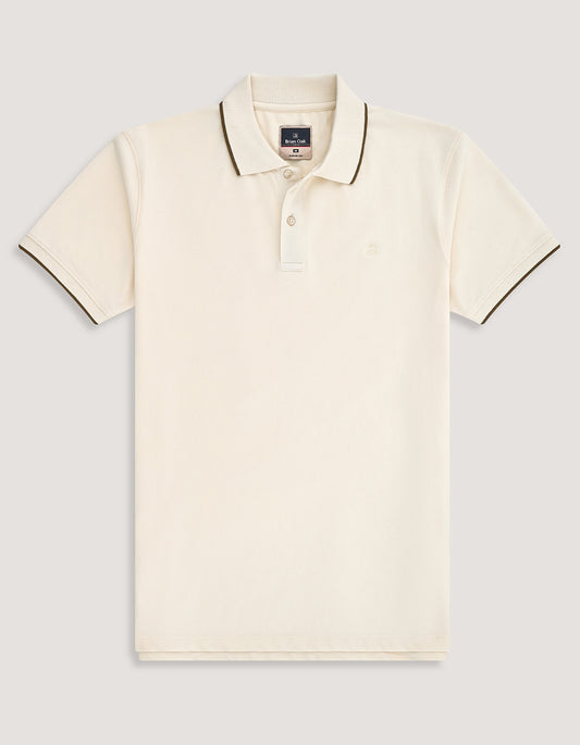 Polo blanc cassé de qualité supérieure pour homme