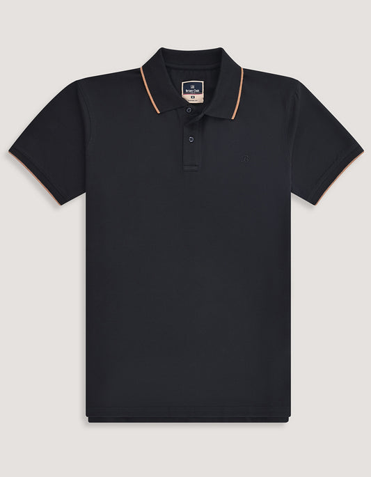 Polo piqué noir de qualité supérieure