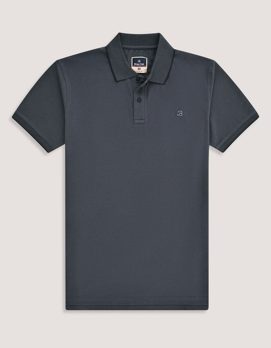 Polo piqué de qualité supérieure gris anthracite