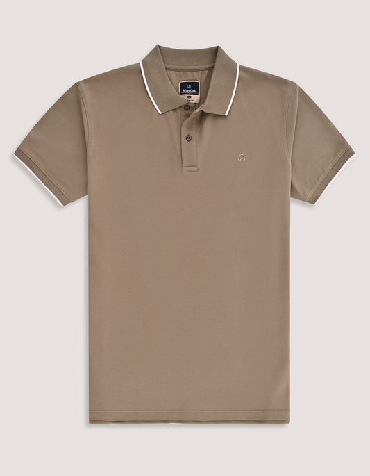 Polo piqué Camel de qualité supérieure