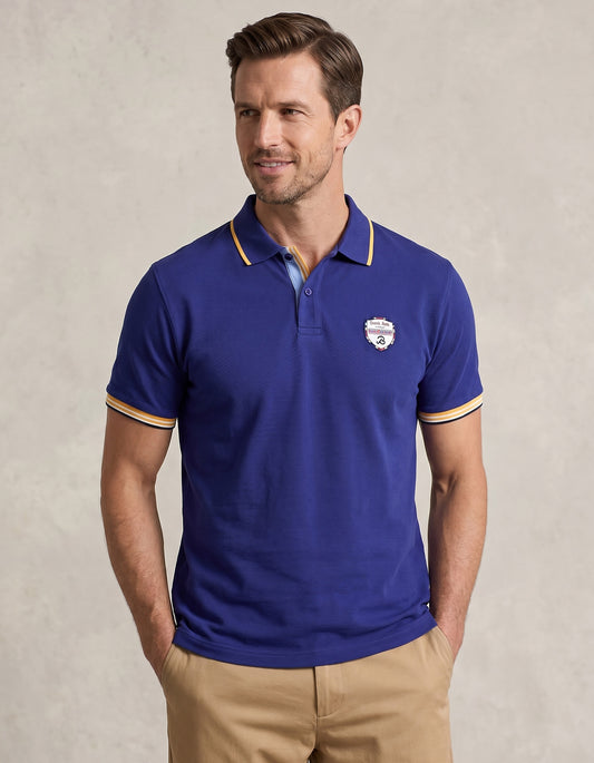 Polo de créateur bleu électrique