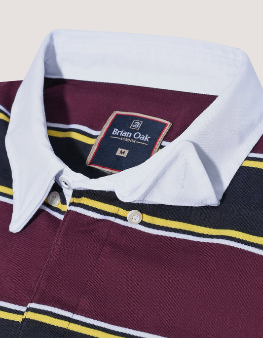 Navy Striped Cotton Rugby Shirt