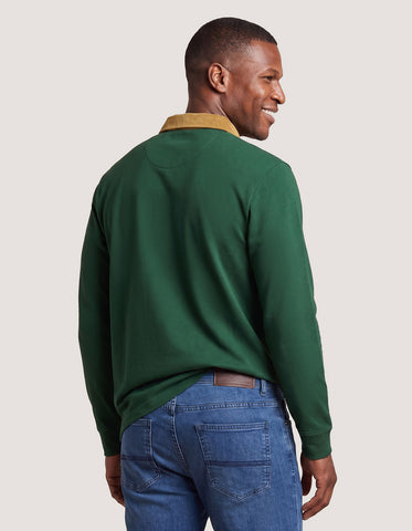 British Green Corduroy Collar Rugby Shirt
