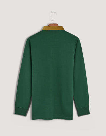 British Green Corduroy Collar Rugby Shirt