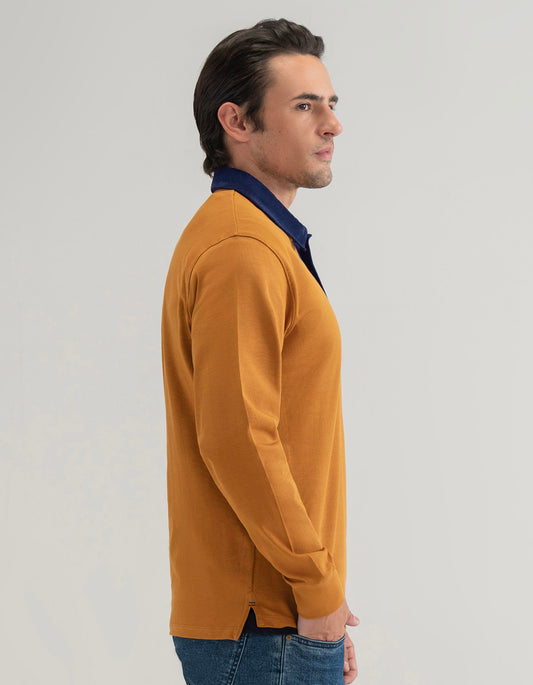 Mustard Orange Plain Rugby Shirt