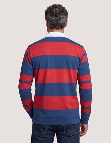 Blue and Red Striped Rugby Shirt